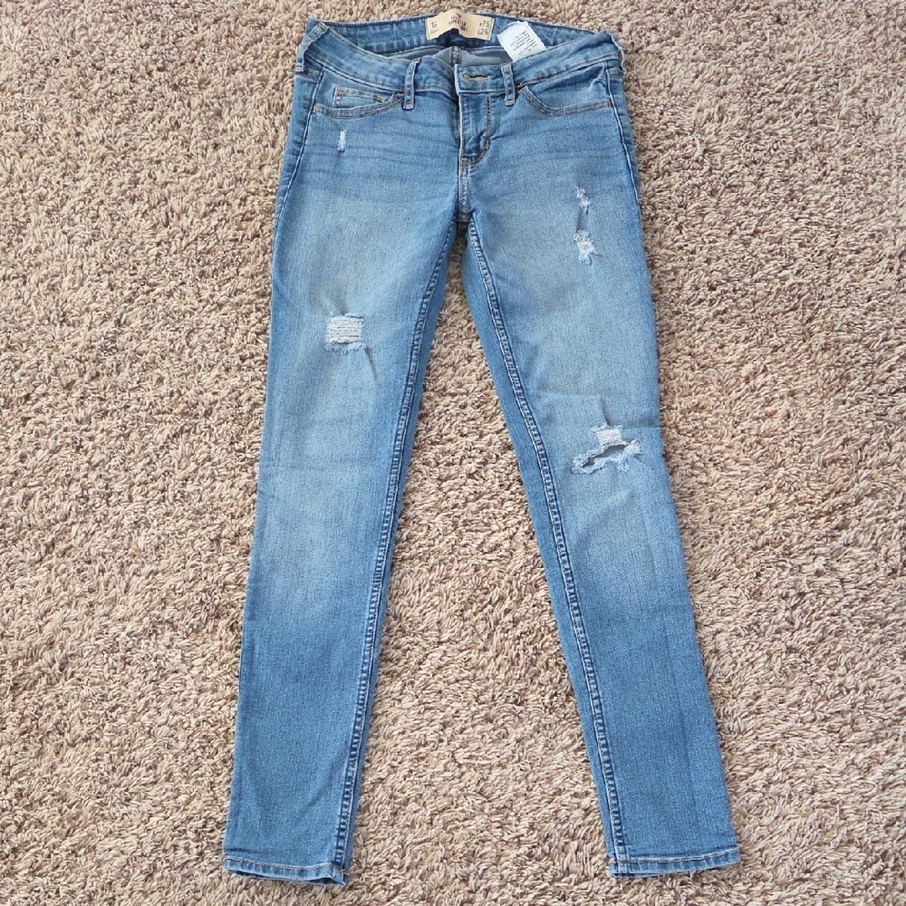 Hollister Light Blue Distressed Skinny Jeans